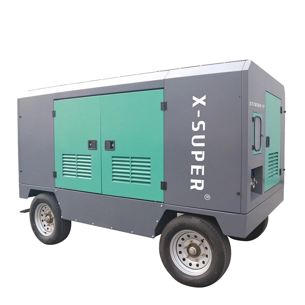 Best Selling High Pressure Low Energy Consumption 22kw 7bar Portable Diesel Screw Air Compressor for Transportation