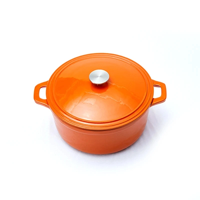 Conjunto de utensílios de cozinha isolados aquecedor de alimentos em esmalte redondo de ferro fundido Forno holandês 6qt