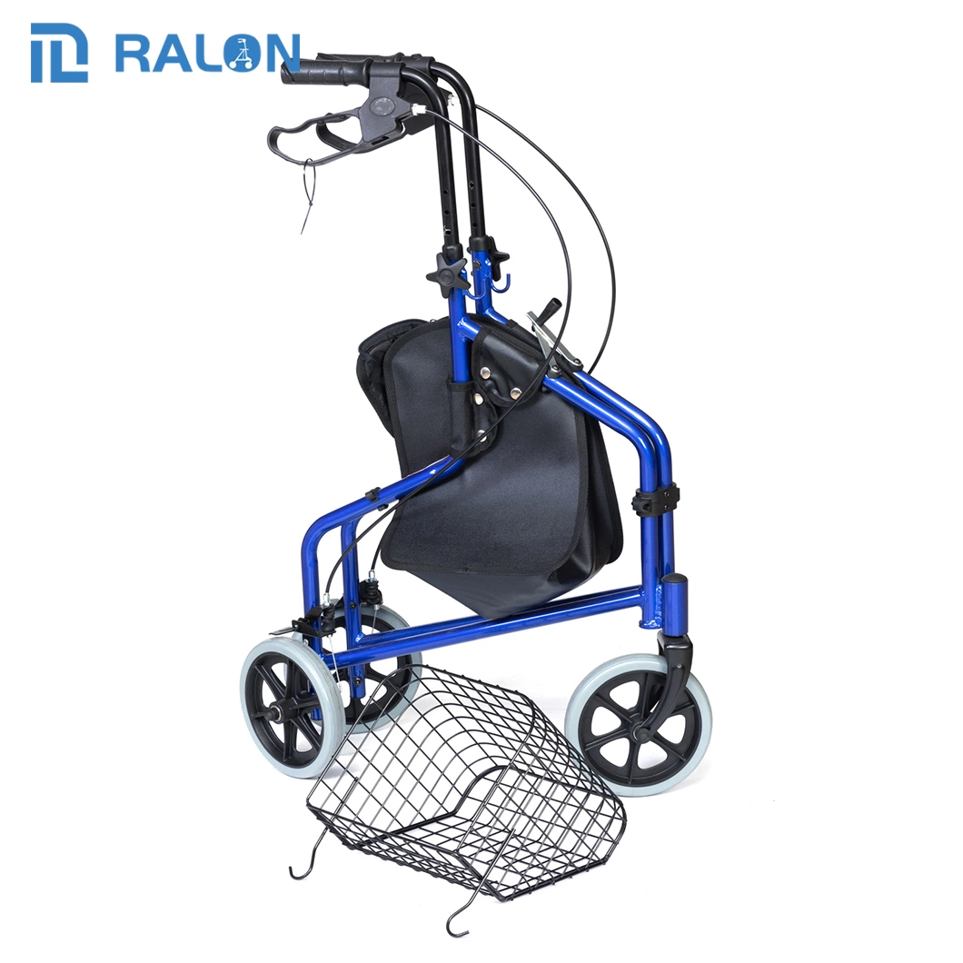 Оптовая торговля алюминиевой легкий портативный пожилых инвалидов 3 Колеса Rollator Уокера и корзину