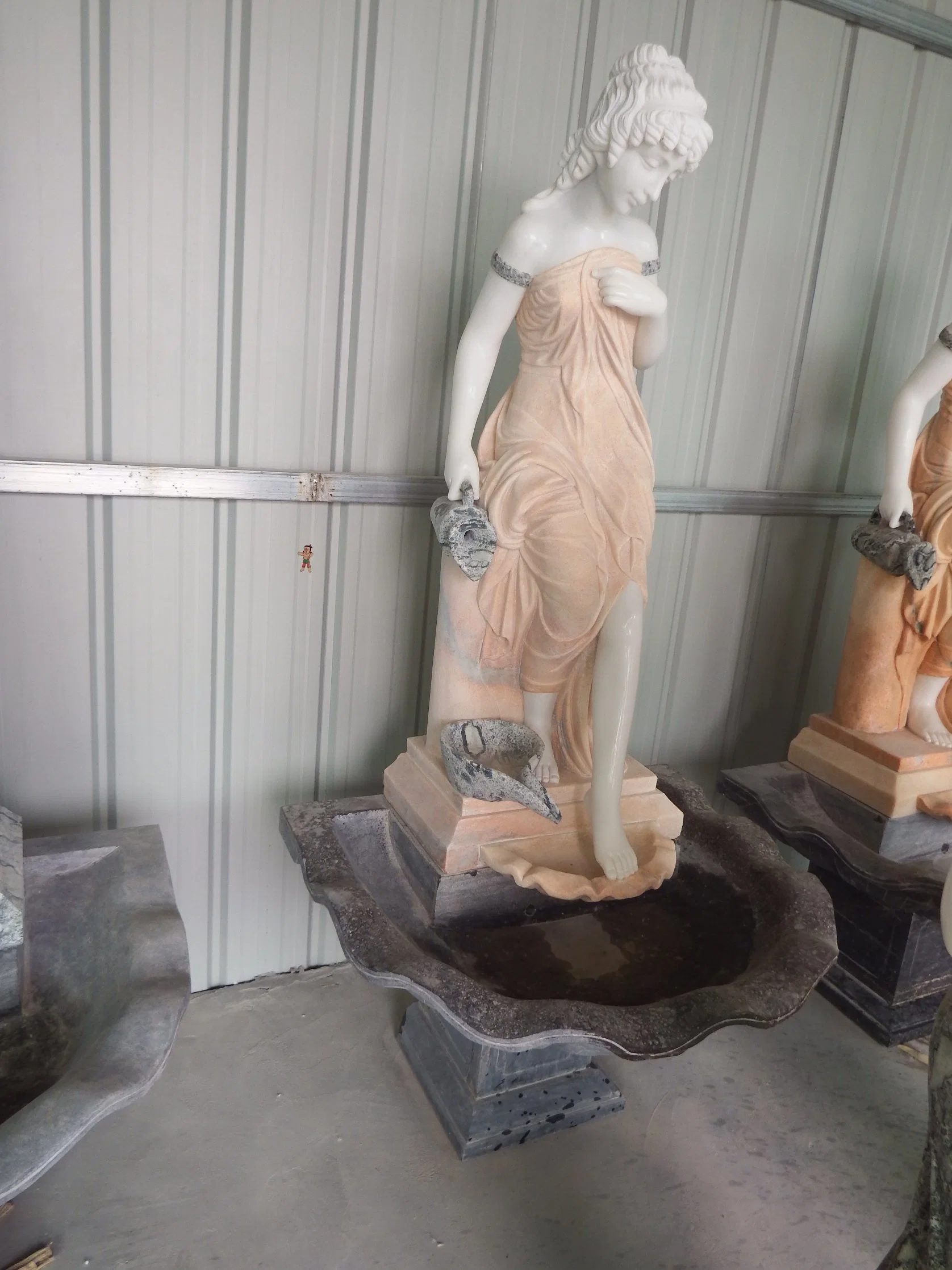 Garden Decoration Elegant Figure Statue Fountain Marble Stone Sculpture (SYMS-170)