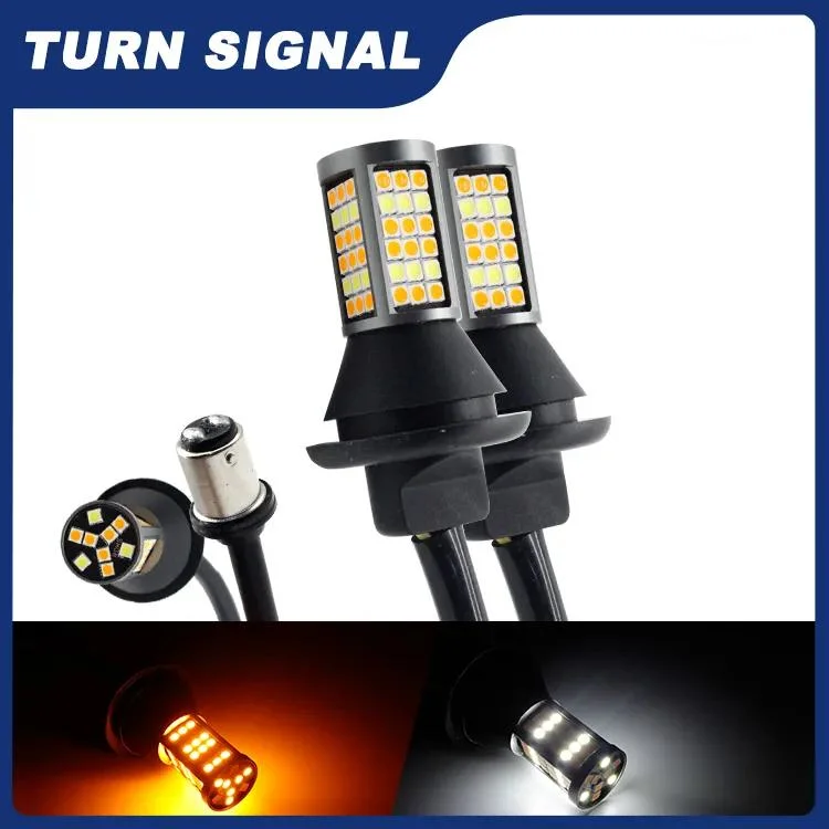 Canbus Error Free 1156 1157 3157 3156 7440 7443 White, Amber LED Anti Flash DRL Turn Signal Light Bulbs with Canbus