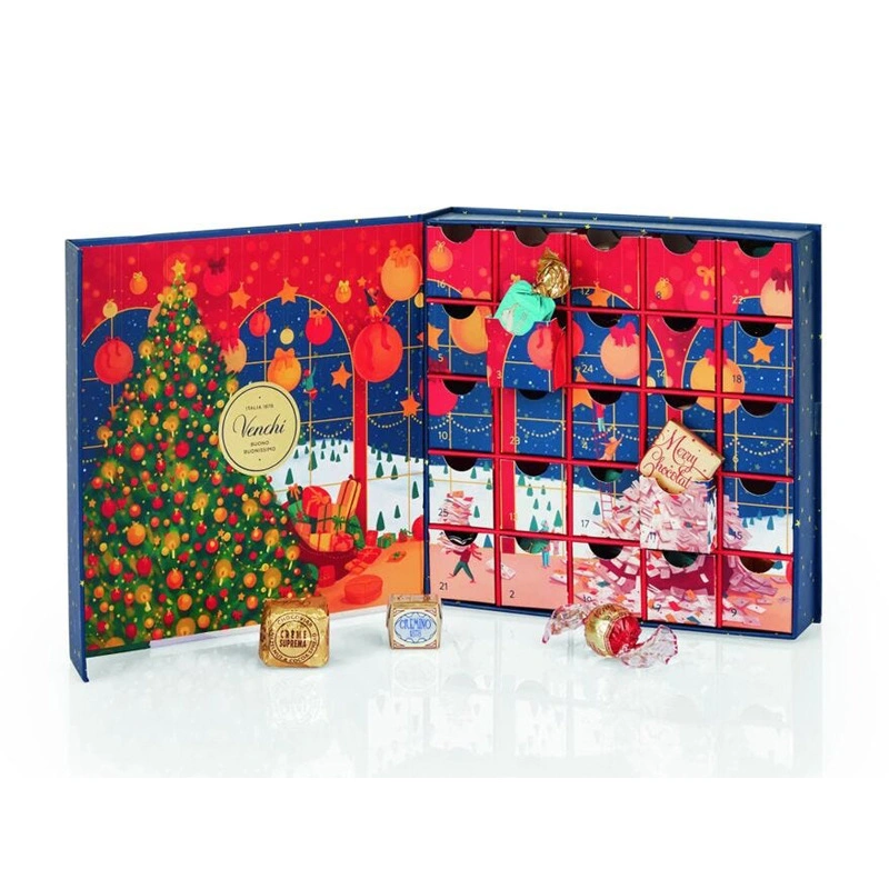 Caja de misterio navideño exquisitamente diseñada con retratos exquisitos y grandes Cajas de capacidad en forma de casa