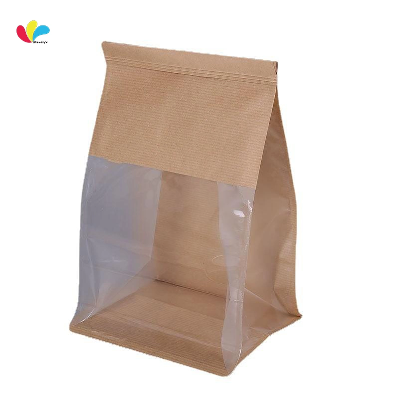 La fábrica de envasado de café de la bolsa de pan barato Soporte reciclado personalizado promocional impreso compras Arte Don Brown / Blanco Papel Kraft Bolsas con asa retorcida