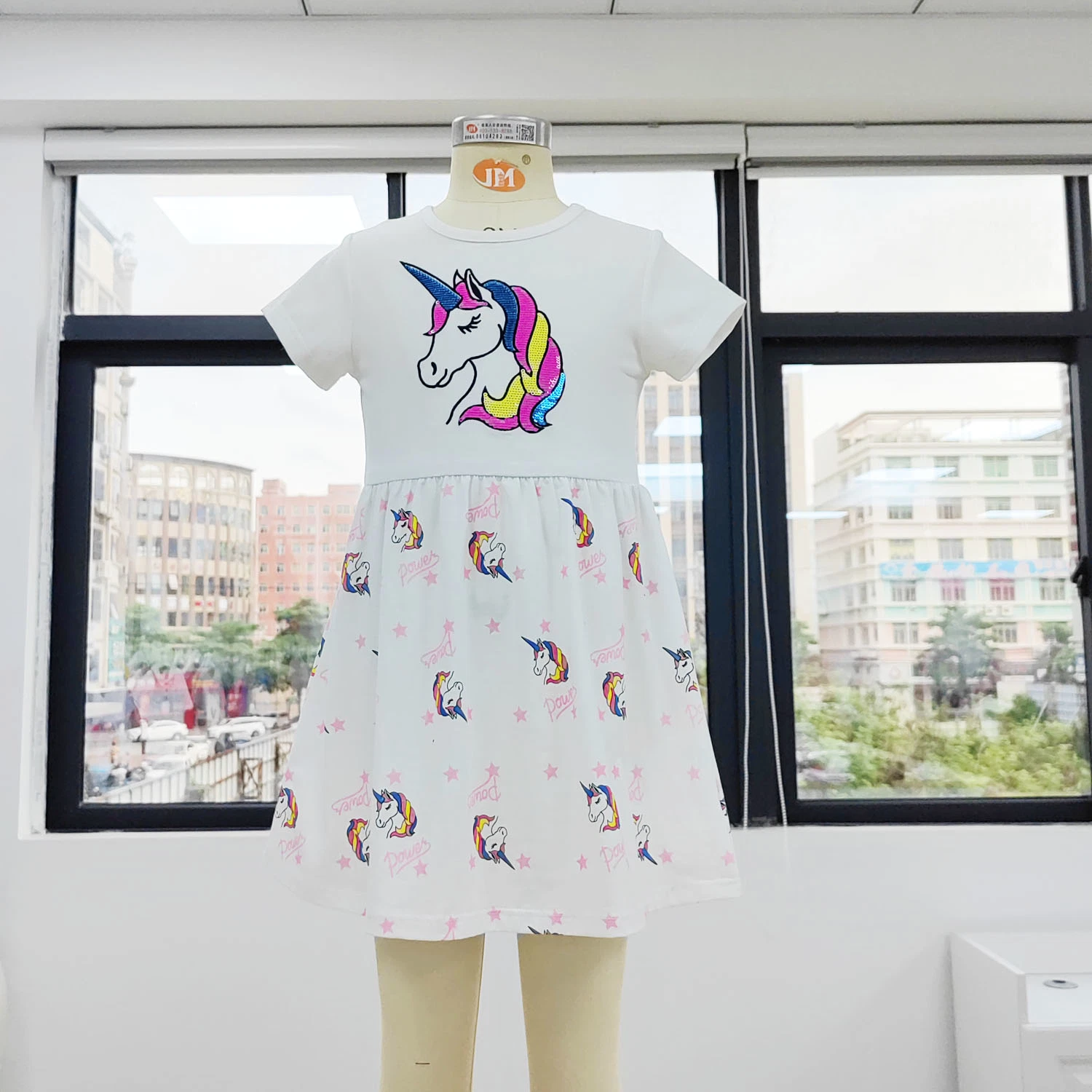 Las niñas vestidos de niñas la impresión de patrón de algodón personalizadas comercio al por mayor vestidos