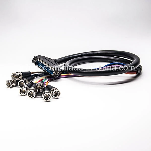 D-SUB 25p Male to 8 Way BNC Video Cable Connector for Communication System