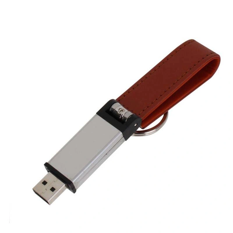 غطاء جلدي بحلقة المفتاح غطاء الجلد مغناطيس الجلد غطاء مخصص للإعلان محرك أقراص USB محمول/ذاكرة USB Flash/قرص USB Flash/محرك أقراص USB