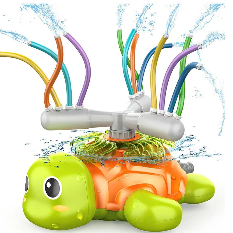 Kids Sprinklers Summer Water Toys Outdoor Spinning Spray Turtle Water Sprinkler for Kids with Wiggle Tubes Toys