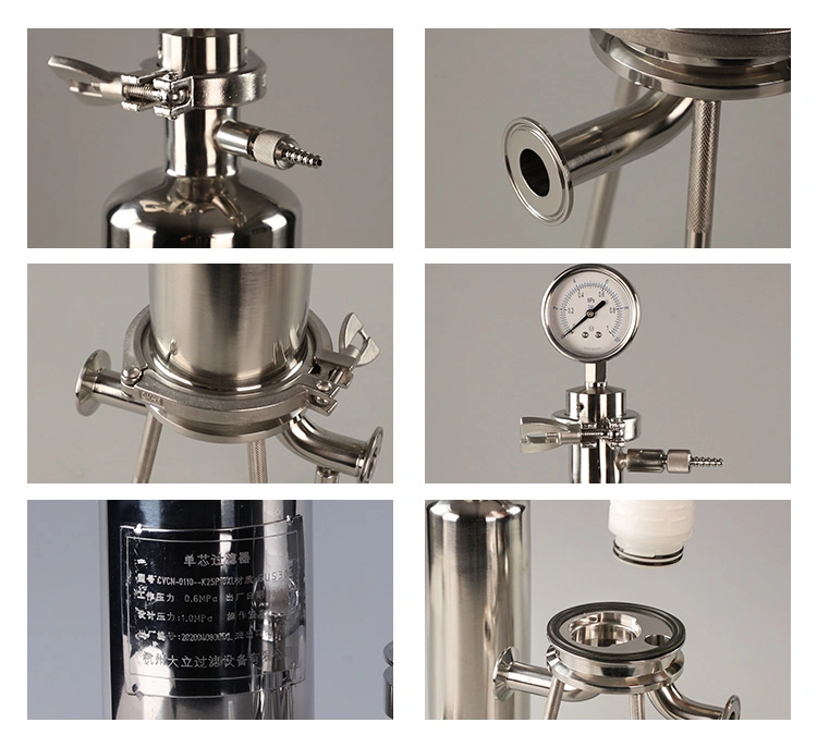 Sanitary Design Stainless Steel 316L Filter Housing with Ultra-High Polishing Level Ra<0.4um, Tri-Clamp Connection