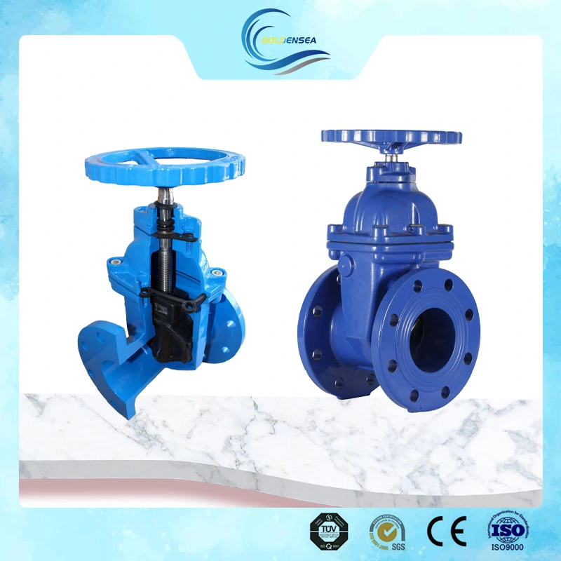 Water Use Soft Connection Rising Stem Slide Cast Iron Sluice Gate Valve Vale