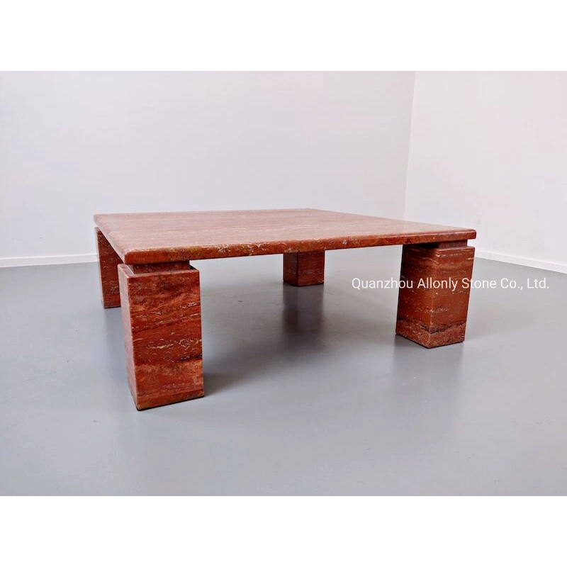 Luxury Living Room Furniture Italy Traverine Square Design Coffee Table Furniture Set