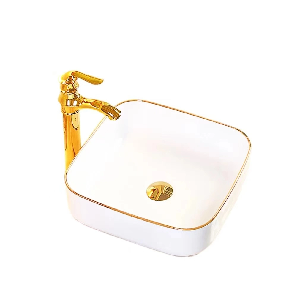 Sanitaryware Ceramic Bathroom Kitchen Golden Washing Wash Bathroom-Basin-Sink