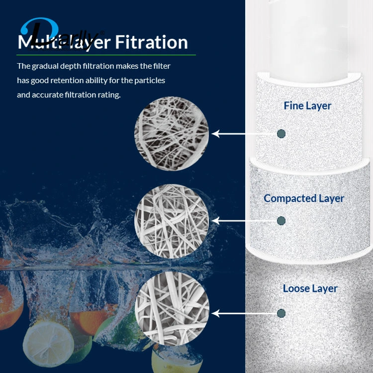 NSF42 / / / de l'UE Halal de la FDA a approuvé l'eau filtre à sédiments 1 Micron / 5 micron avec teneur PP Gradient soufflé de fonte de la structure, diamètre extérieur 2,5" / 4,5"