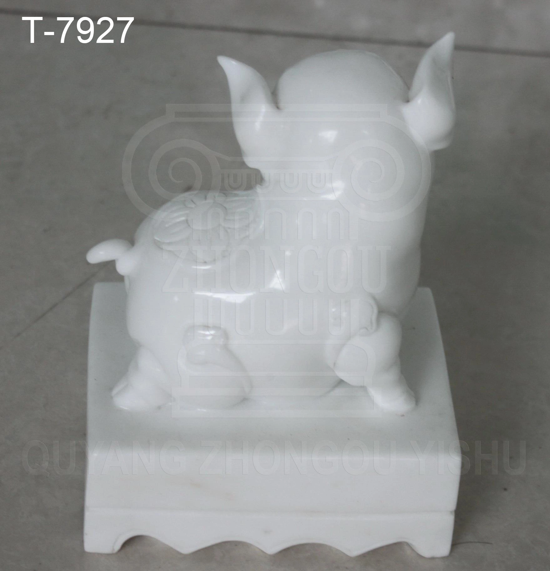 Animal Sculpture, Marble Stone Pig Statue Sculpture, Home Ornament and Garden Decoration