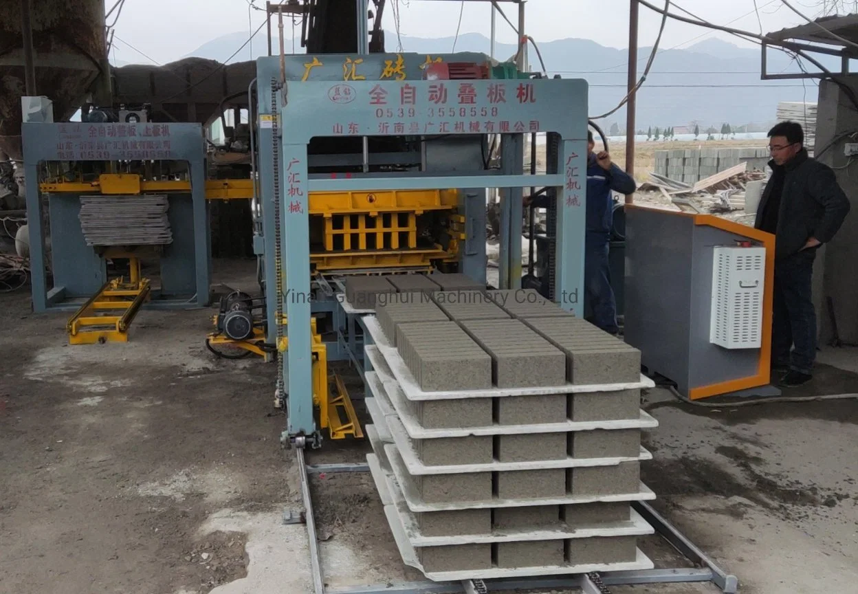 Automatic Cement Concrete Hollow Block Brick Making Machine Production Line Price