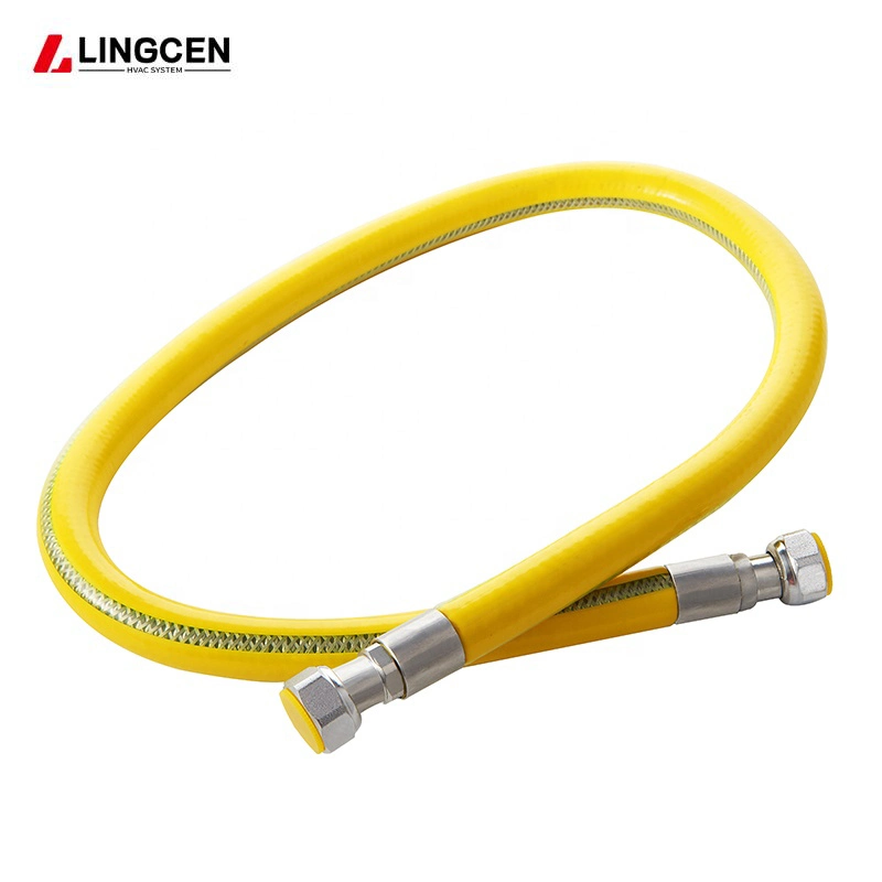 Yellow Natural Gas Pipe Stainless Steel Flexible Rubber Hydraulic Hose Tube Pipe