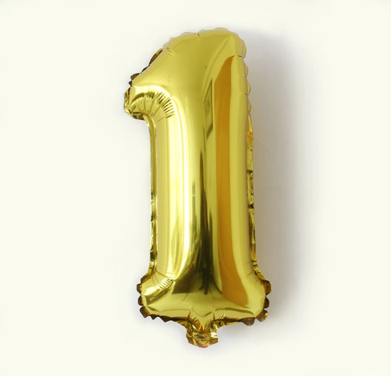 Gold Silver Number Foil Balloons Digit Air Ballons Happy Birthday Wedding Decoration Letter Balloon Event Party