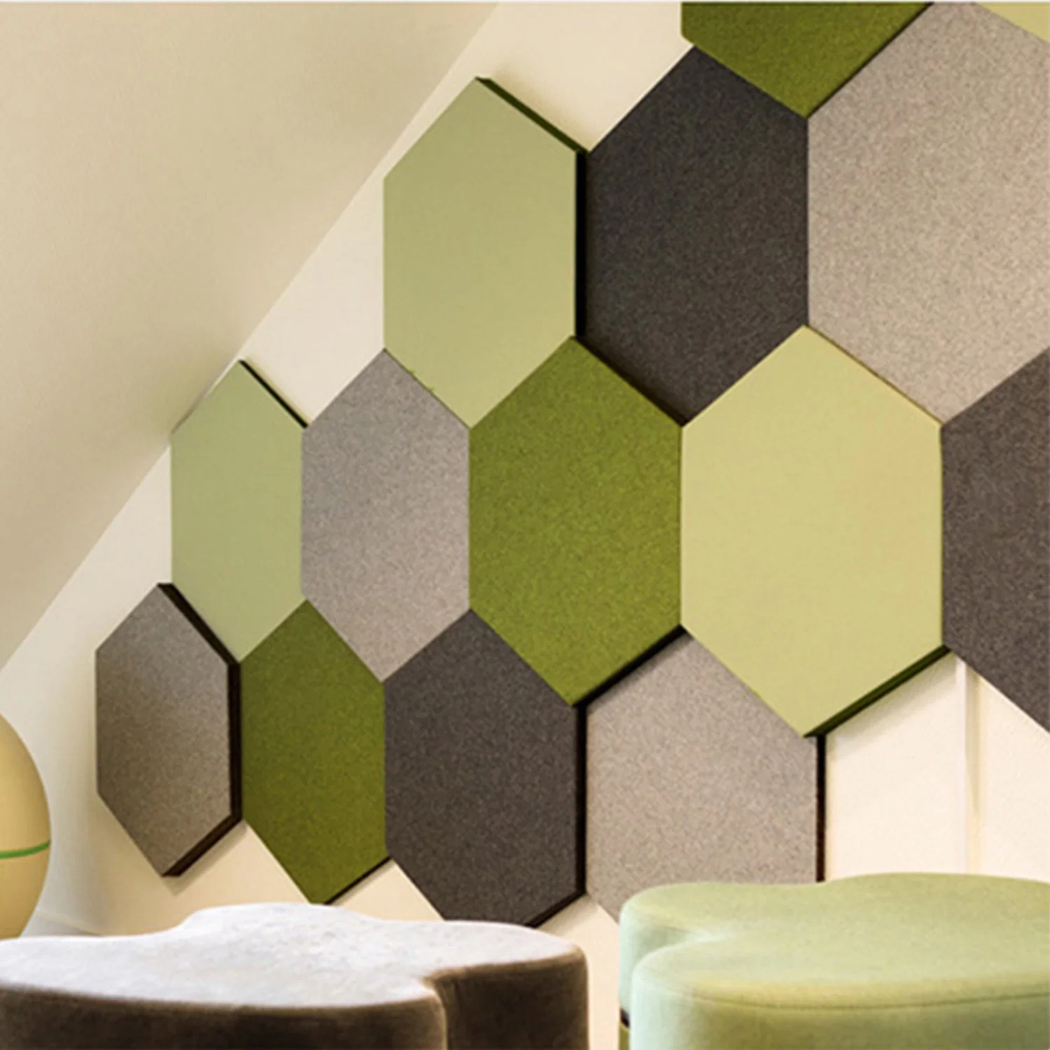 Hexagon Design Auditorium Colorful Acoustic Polyester Fiber Panel for Indoor Outdoor Decoration