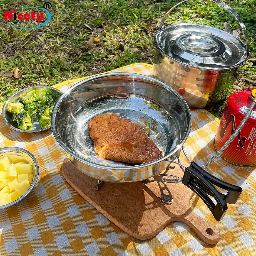 Lightweight Outdoor Backpack Cooking Suitable for Hiking Picnic Camping Stainless Steel Cookware