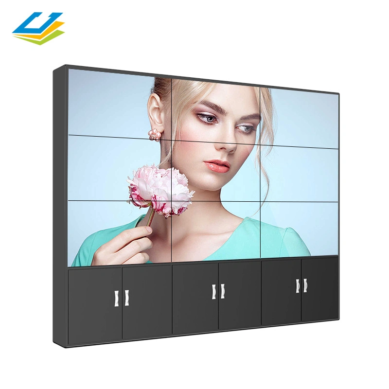 شاشة LCD مقاس 49/46/55 بوصة ذات موضع زجاجة الساعة فائق النحافة 350/700 NIT تعمل على توصيل السوائل حائط الفيديو مع لوحة LG/Samsung الأصلية