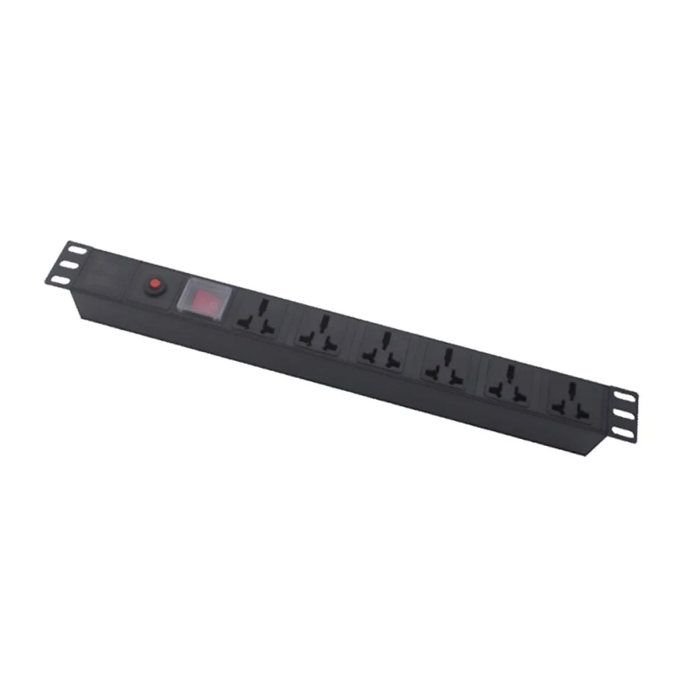 19" 6 Way Universal Standard Anti-Overload 6 Ports Universal PDU