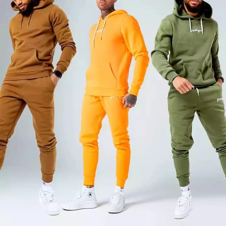 Os homens grossista personalizado Fatos de alta qualidade Sweatsuit Jogging de Duas Peças Conjunto de Tracção Incorporada Via Prensa