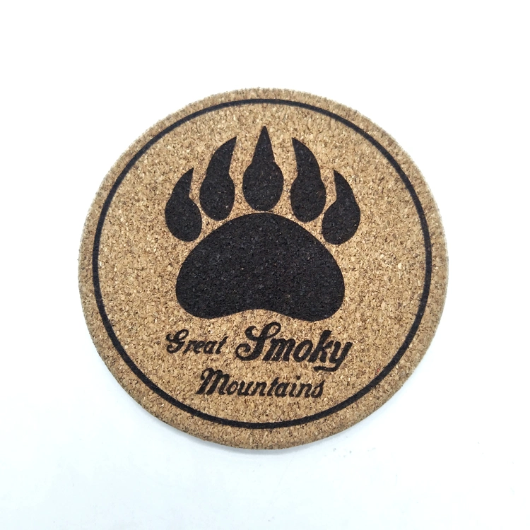 Wholesale Bulk Beer Custom Round Soft Wood Drink Blank MDF Cork Coaster with Holder Set for Drink