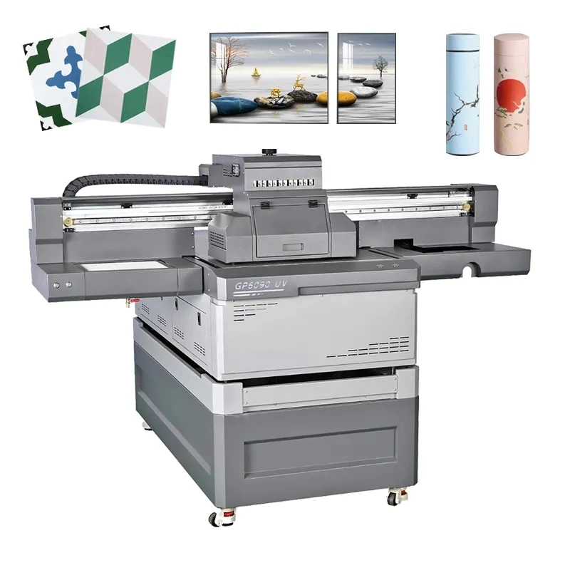 Vaso de alta calidad de impresión la impresora UV de cama plana 6090 Máquina de impresión para teléfono móvil caso Personalizada Una impresora LED UV1 con el cilindro de la función de impresión