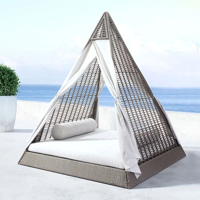 Outdoor PE Wicker Chaise Lounge 2-teilige Terrasse braun Rattan Liegesessel Möbelset Beach Pool Rückenlehne Verstellbar