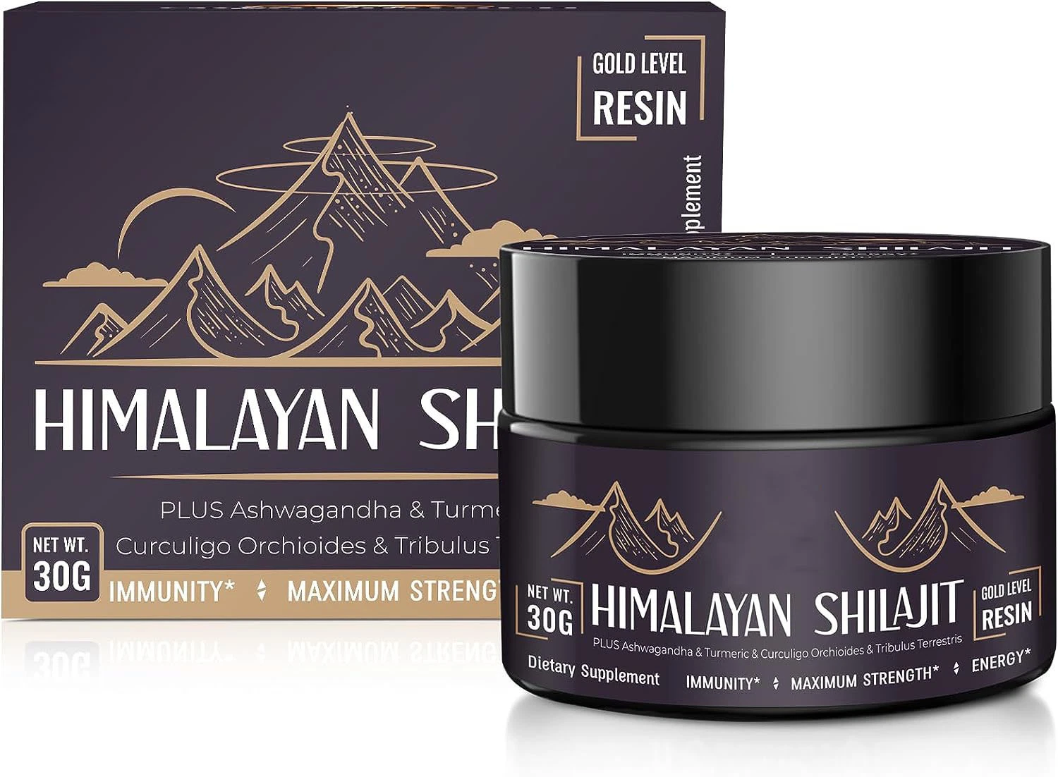 Pure Himalayan Shilajit Soft Resin 85+ Trace Minerals Complex for Immune Support Dietary Supplement