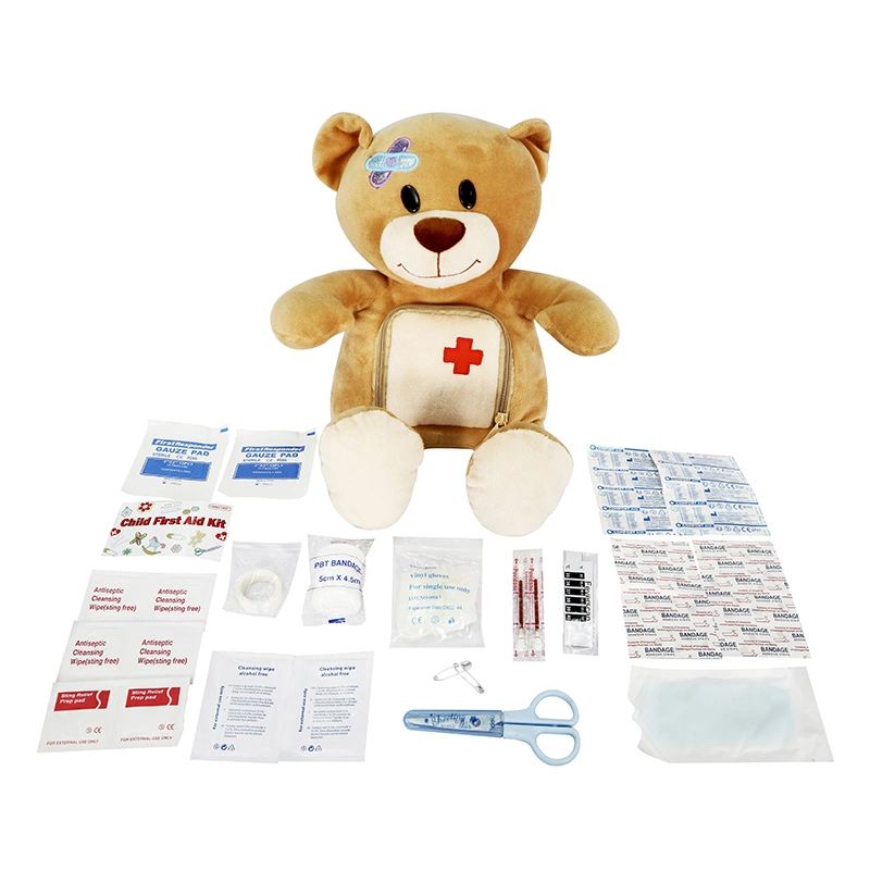 Custom Teddy Bear Design 37PCS Child Use Kids First Aid Kit