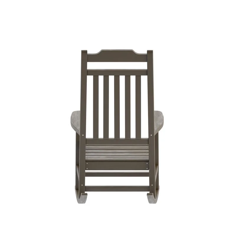 High quality/High cost performance Whole Plastic Wood/Polystyrene/PS Wood Frame Home Garden Patio Outdoor Rocking Chair with Ottoman