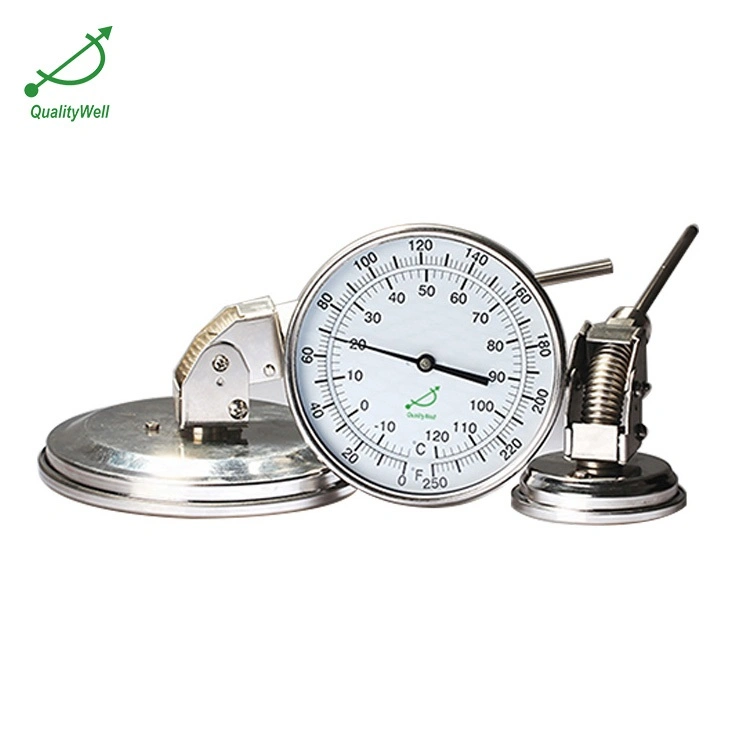 1/2"NPT Adjustable Every Angle 5" Bimetal Thermometer for Limited Space and OEM Applications