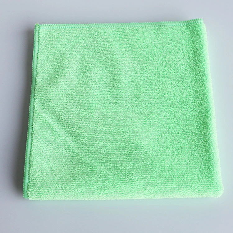 Ménage de l'utilisation Chiffon de nettoyage à sec Chiffon de nettoyage en microfibre serviette 16x16 pouces de l'appui de la marque d'étiquette personnalisée