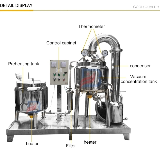 Machine intégrée de concentration et de filtration du miel en Chine avec épaississeur sous vide à basse température et équipement de traitement et de purification du miel en vente.