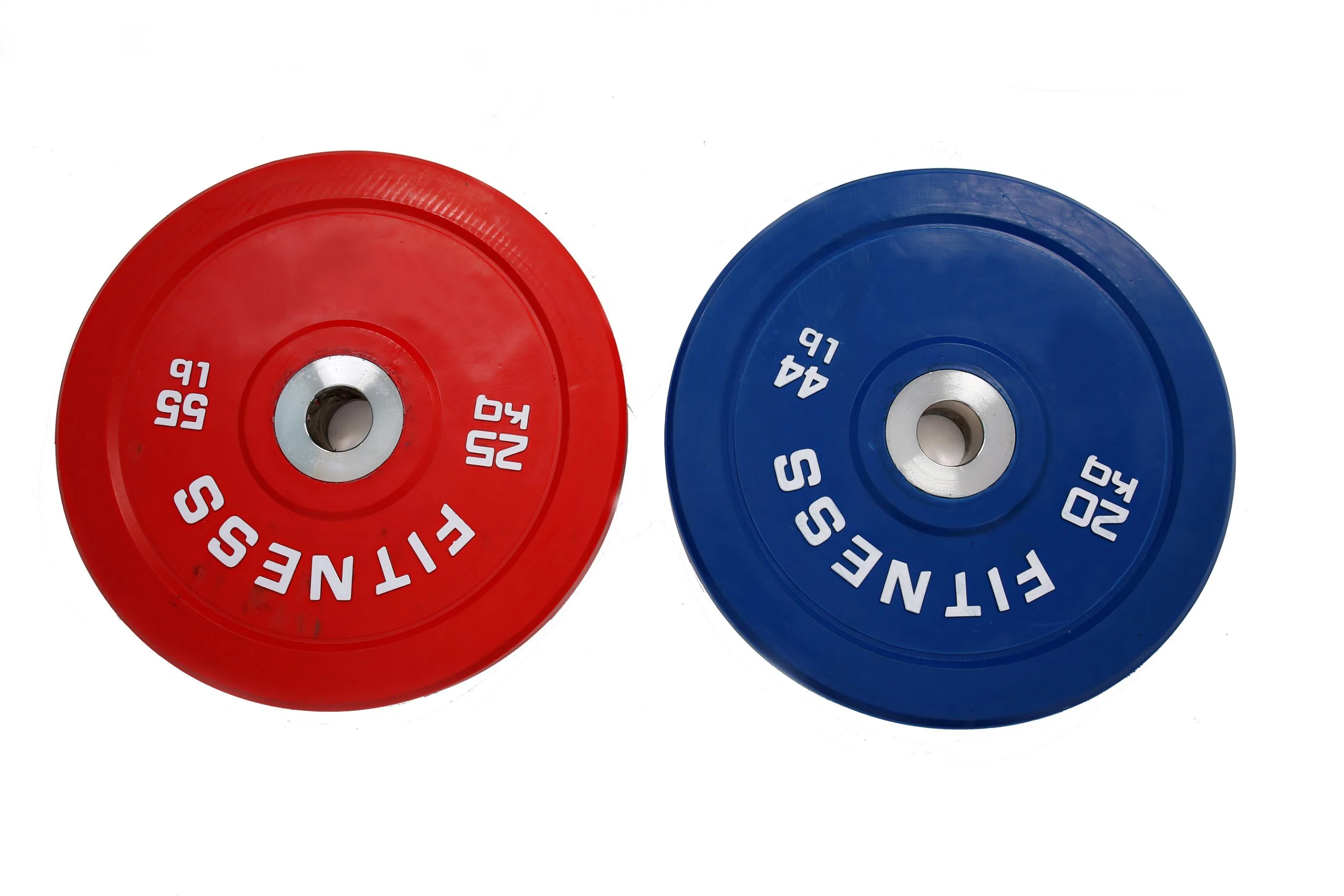 Mayorista/Proveedor Amarillo, Rojo, Verde, Azul Gimnasio competencia ejercicio Barbell OEM personalizado PU Peso elevación de caucho placas parachoques