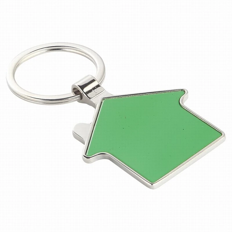 Soft Enamel House Shape Metal Key Tag for Real Estate