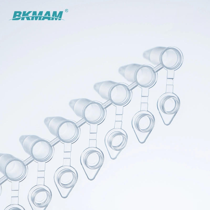 Tubo de centrífuga de tubo de PCR de 0,2 0.1ml de pared delgada de 0,5 ml de PCR transparentes los tubos de tiras de 8