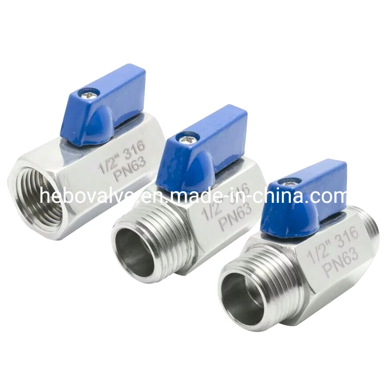 Pn63 Stainless Steel Mini Ball Valve Bsp Femal/Male Thread End