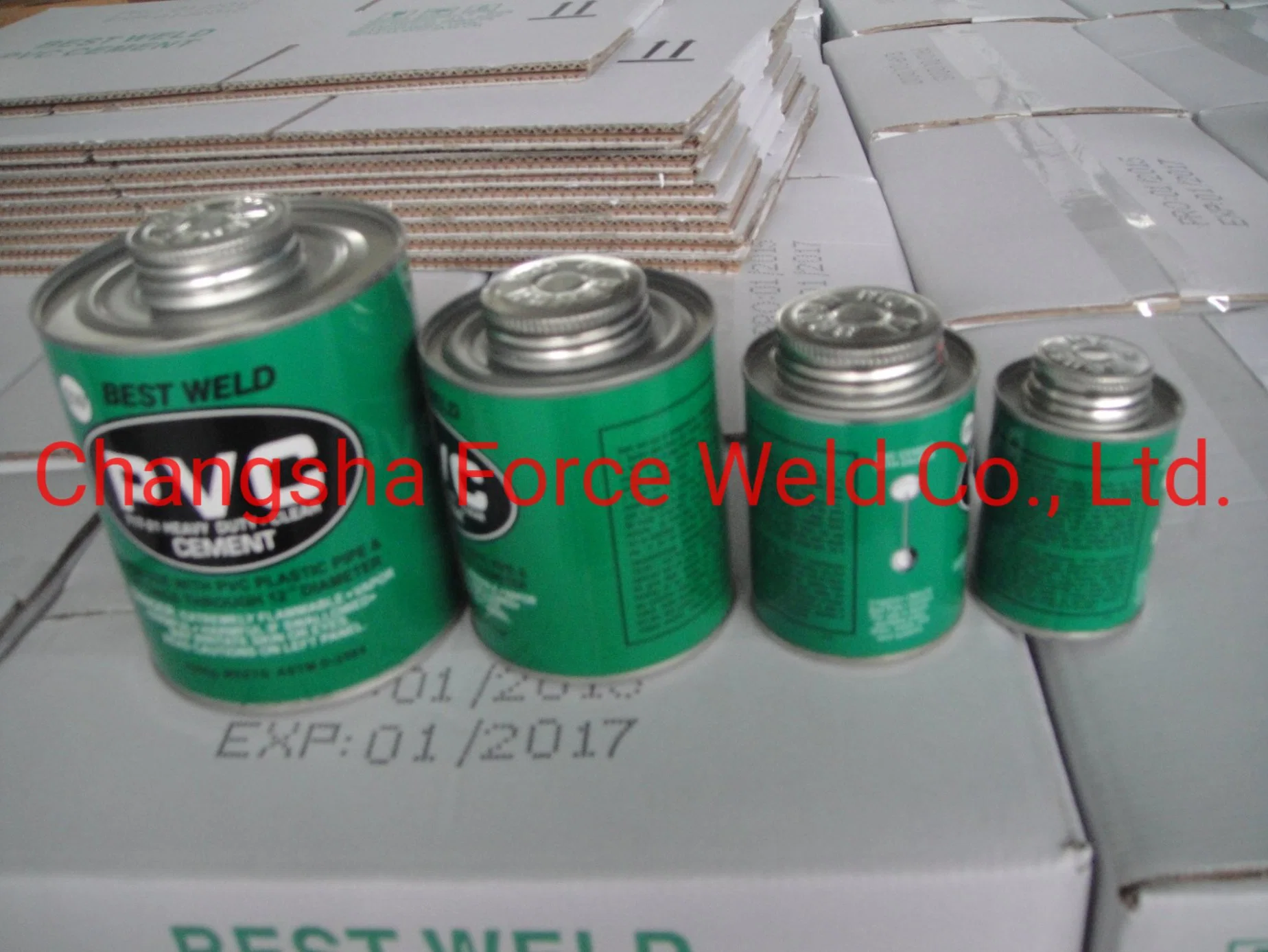 Secagem rápida Cola PVC azul e Green Label