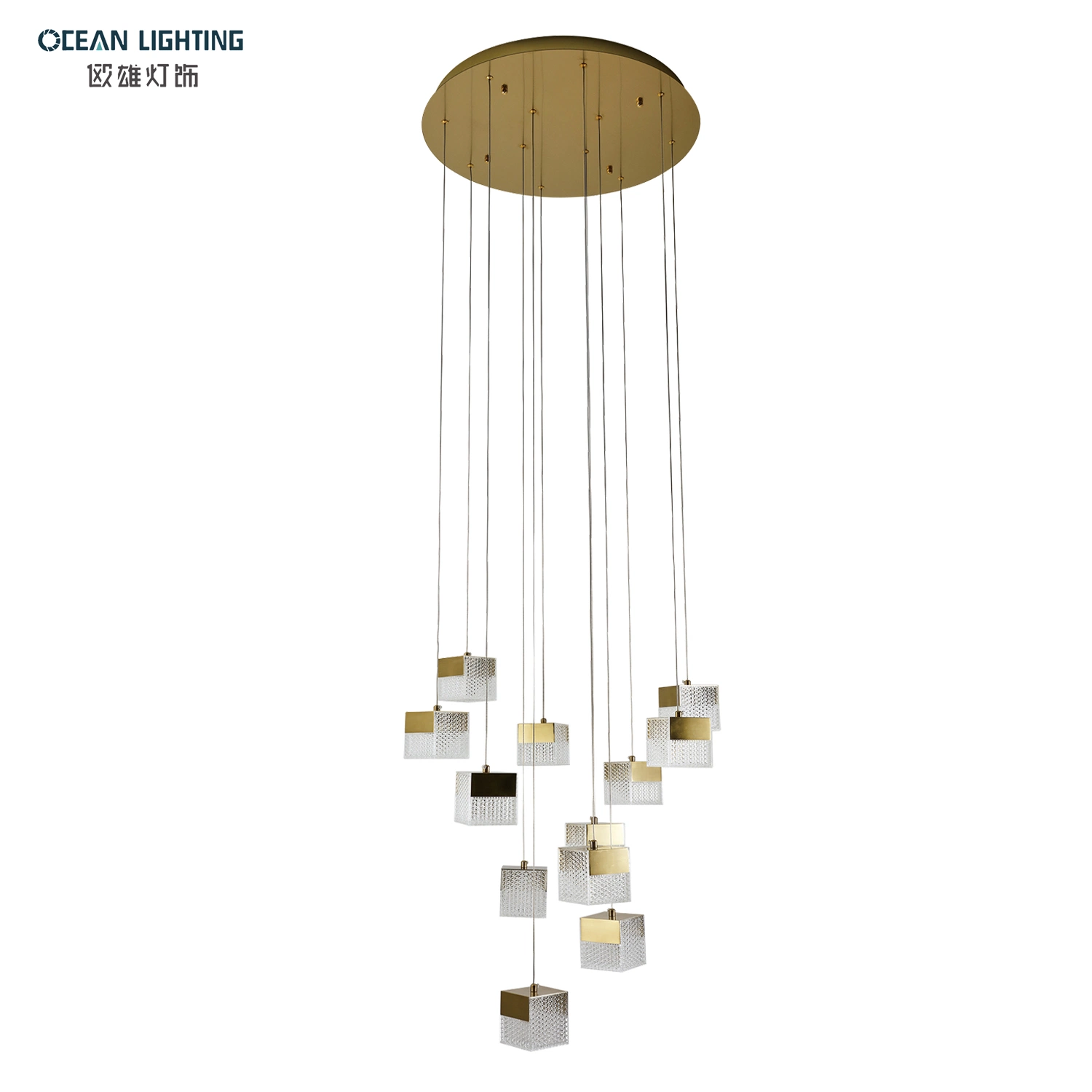 Gold Chandelier Hanging Light Pendant Lamp Modern Chandelier