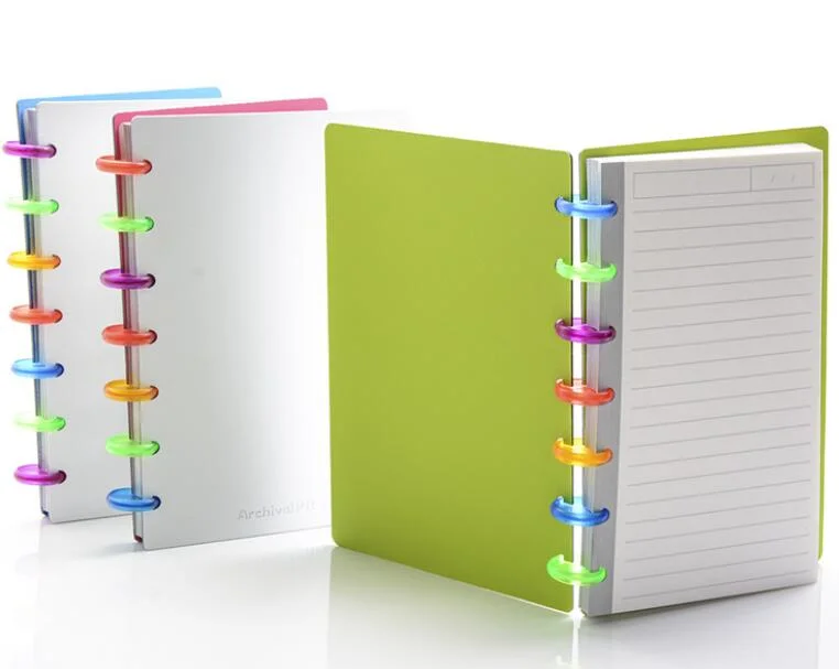 Plastic PP Cover Disc Bound Loose-Leaf Notebooks