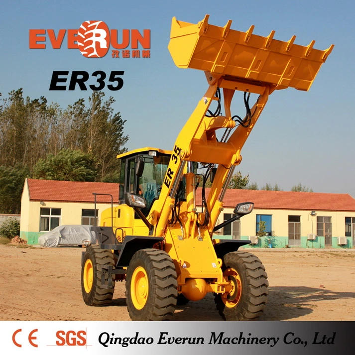 Qingdao Everun 3.0 Ton Wheel Loader with Adjustable Pallet Forks for Sale