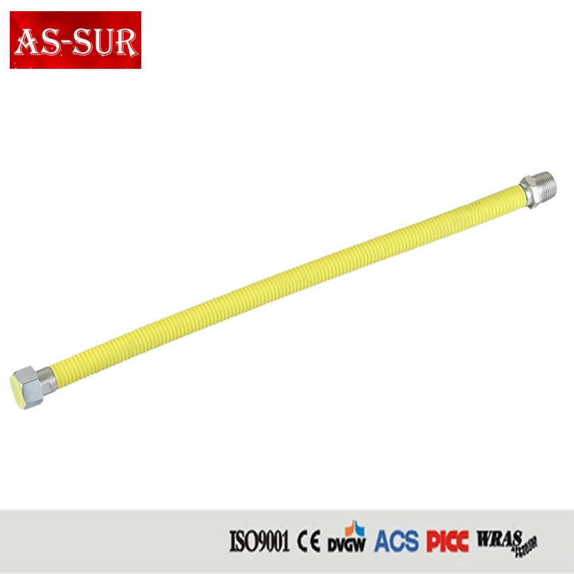 Yellow PVC Flexible Corrugated Gas Hose