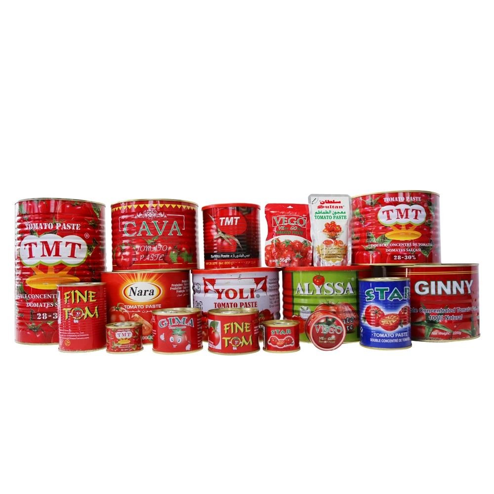 Pasta de tomate de lata 400g y 800g en Brix 28-30% Buen gusto para África