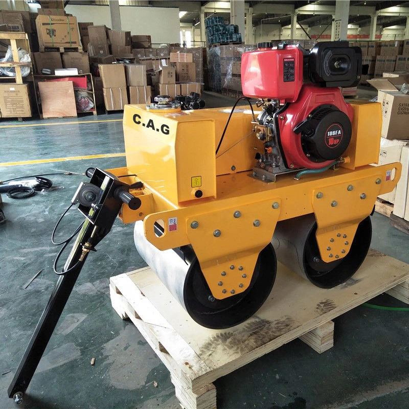 15kn Small Two Drum Walk-Behind Concrete Road Hand Roller Compactor