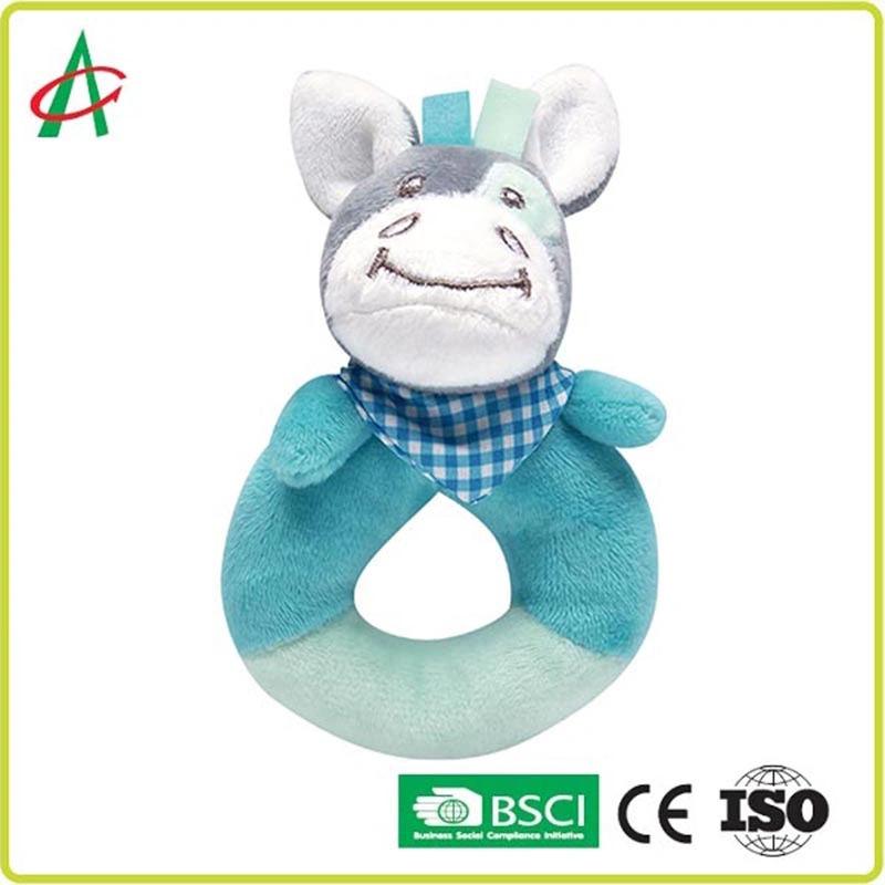 BSCI Factory Custom Soft Plush Infant First Rattles Stuffed Toys