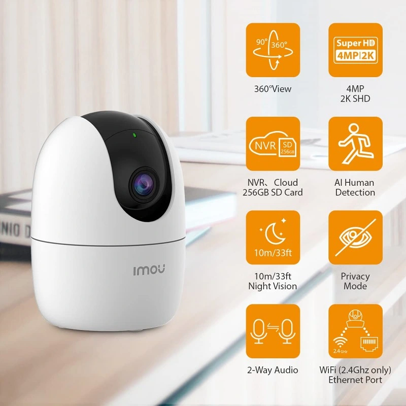 Imou Powered by Dahua Ranger 2 4MP WiFi Wireless Baby Monitor Security Mini Safety Camera with Mobile Video Surveillance