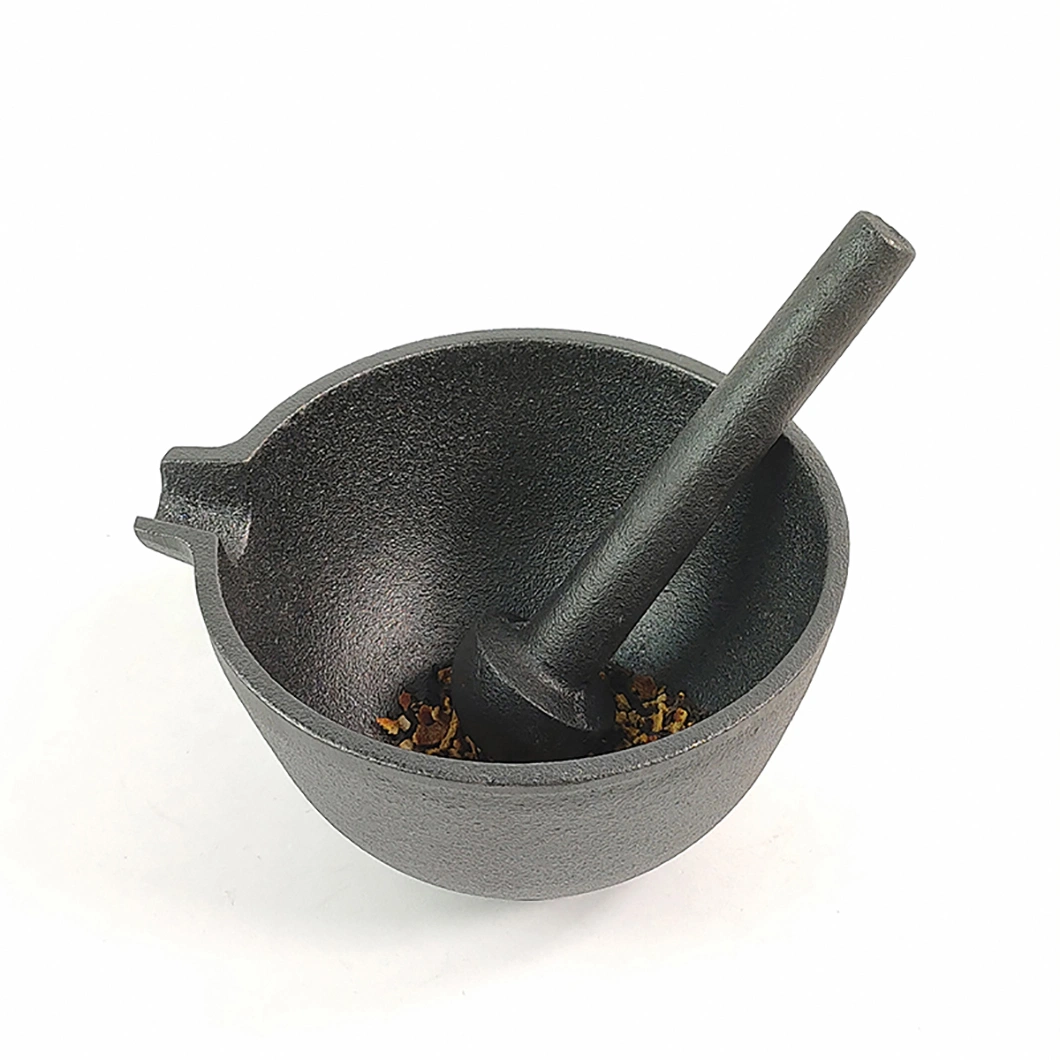 14*10cm Natural Cast Iron Marble Mortar and Pestle