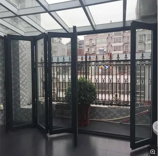 Hot Sale Double Glass Aluminum Accordion Low-E Folding Patio Doors