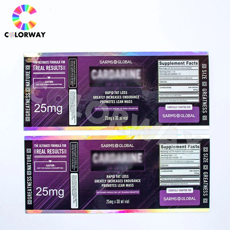 OEM Printing Pharmaceutical Packaging 10ml Hologram Vial Label